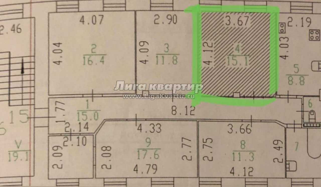 Комната, 74 м², купить за 1 770 000, Санкт-Петербург, Обводный канал,  Курская улица, 31, объявление 9559