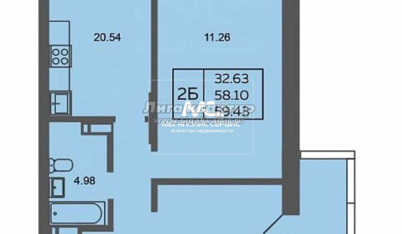 2-комнатная квартира, 59.4 м², купить за 7 250 460, Казань, Советский р-н, Казань  XXI Век жк, 25к1, объявление 20971