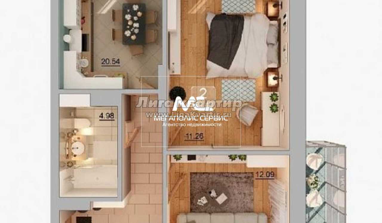 2-комнатная квартира, 59.4 м², купить за 7 250 460, Казань, Советский р-н,  Казань XXI Век жк, 25к1, объявление 20971