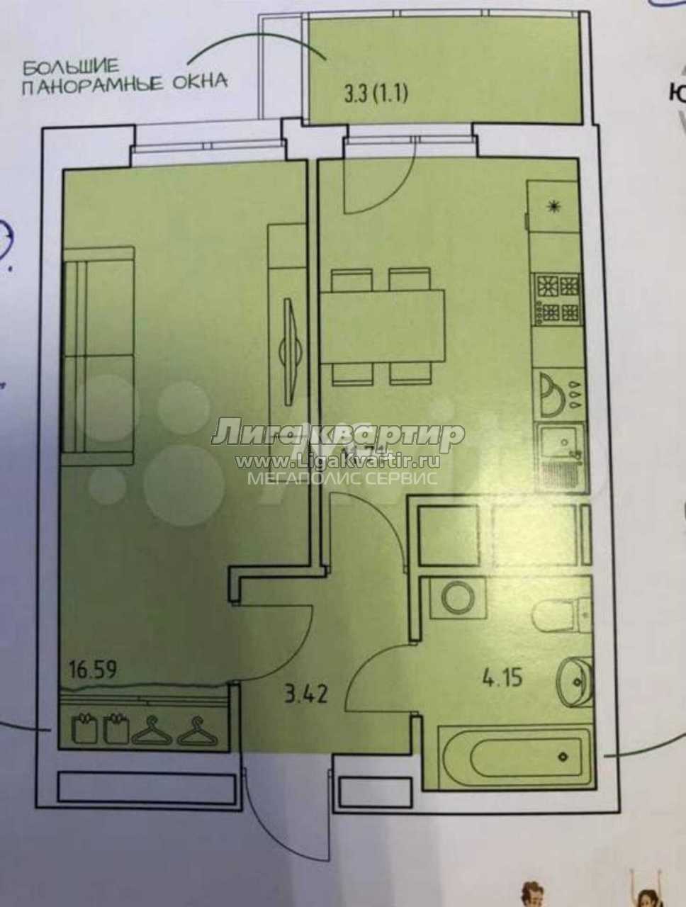 1-комнатная квартира, 36.97 м², купить за 2 500 000, Стерлитамак, № 2  Западного Жилого Района мкр, Новый Город жк, объявление 23096