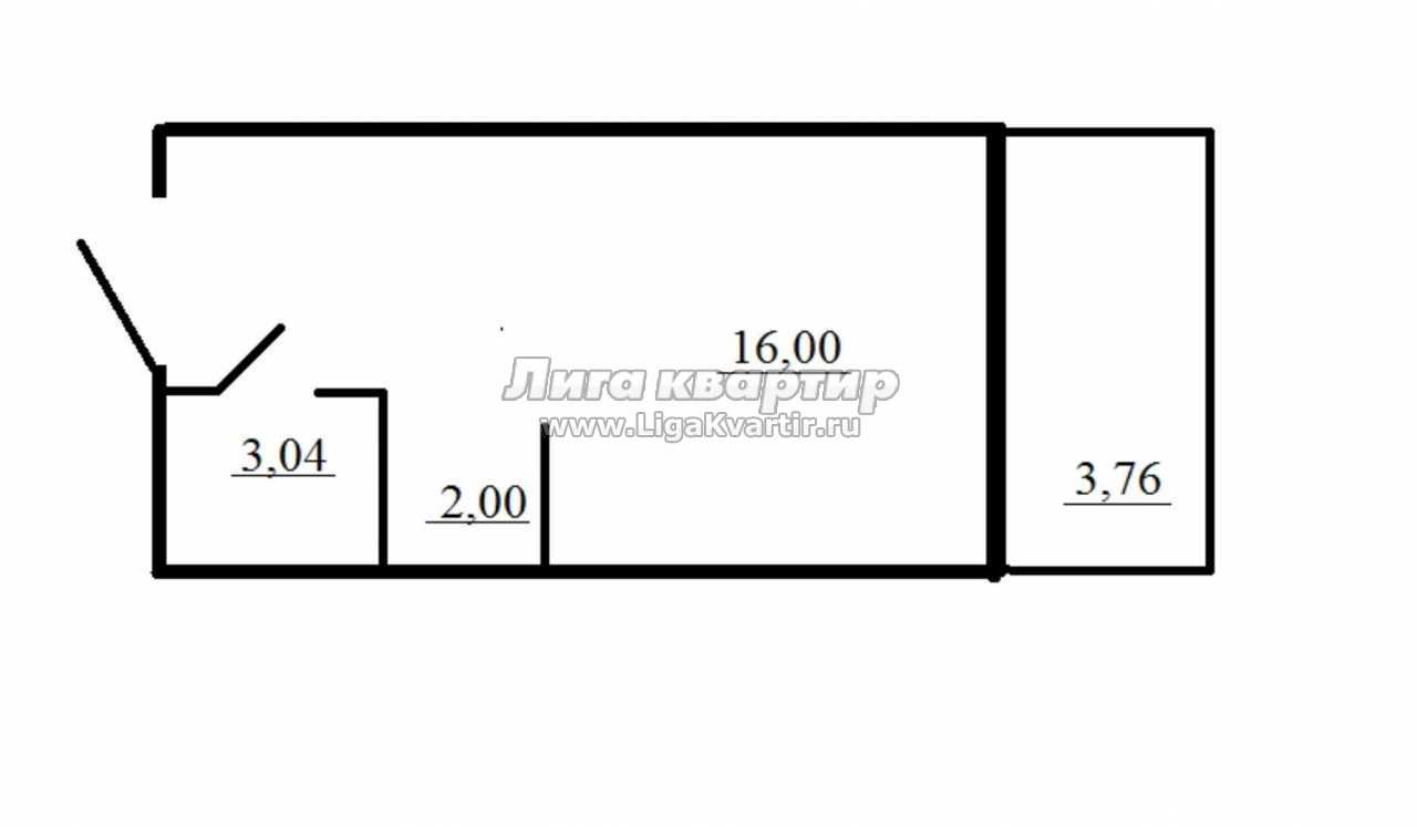 1-комнатная квартира, 23.8 м², купить за 5 050 000, Санкт-Петербург,  Московская, 1-й Предпортовый проезд, 14, объявление 26845