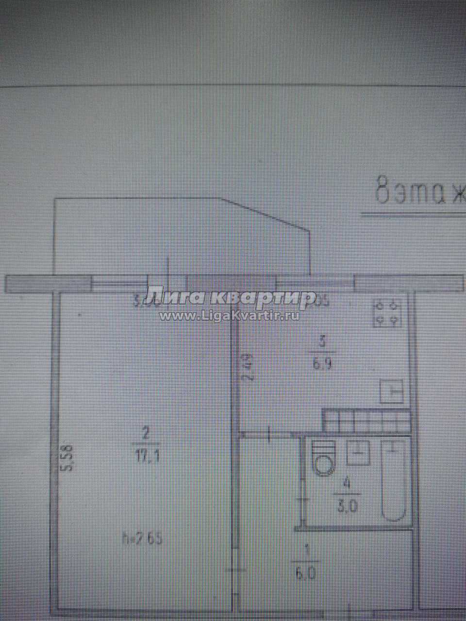 1-комнатная квартира, 33 м², купить за 3 250 000, Керчь, ул. Ворошилова, 37,  объявление 36150